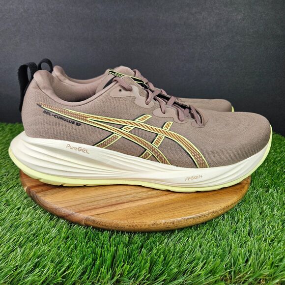 Asics Gel Cumulus 27 Shoes Mens Size 14 Taupe Grey Black Trainer Running Sneaker - Picture 1 of 11